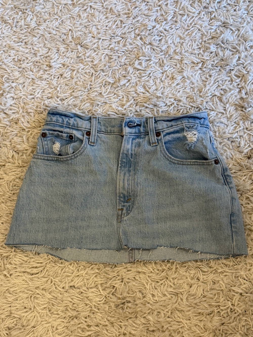 Abercrombie and fitch Light Wash Denim Mini Skirt - Women